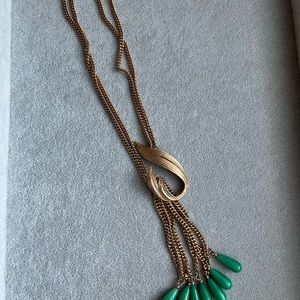 Vintage Gild Necklace With Jade Stones